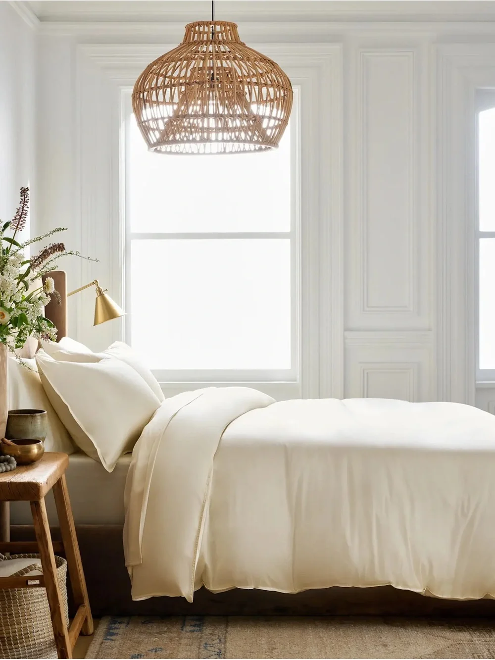 Quince Bamboo King Duvet Cover - Ivory